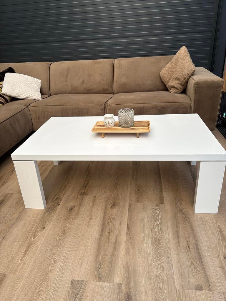 Moderne Witte Salontafel - Strak Design, Huis en Inrichting, Tafels | Salontafels, Overige materialen, 100 tot 150 cm, Zo goed als nieuw