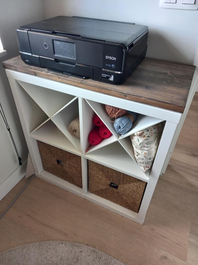 Ikea Kallax kast met inzet, manden en plank, Ophalen