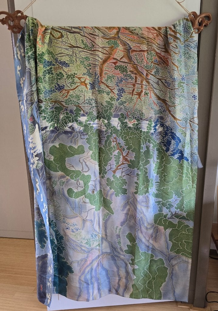 Batik doek 243 cm Naga by Milo Indonesie Boho Indie Bali, Overige materialen, Overige kleuren, Ophalen of Verzenden, 30 tot 120 cm