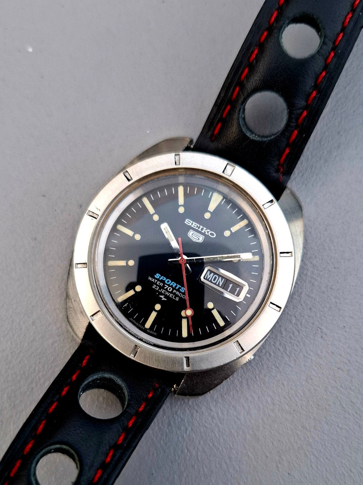 Seiko 5sports 5126 8100 uit 1968, Sieraden, Tassen en Uiterlijk, Horloges | Antiek, Ophalen of Verzenden, Staal, Seiko, 1960 of later