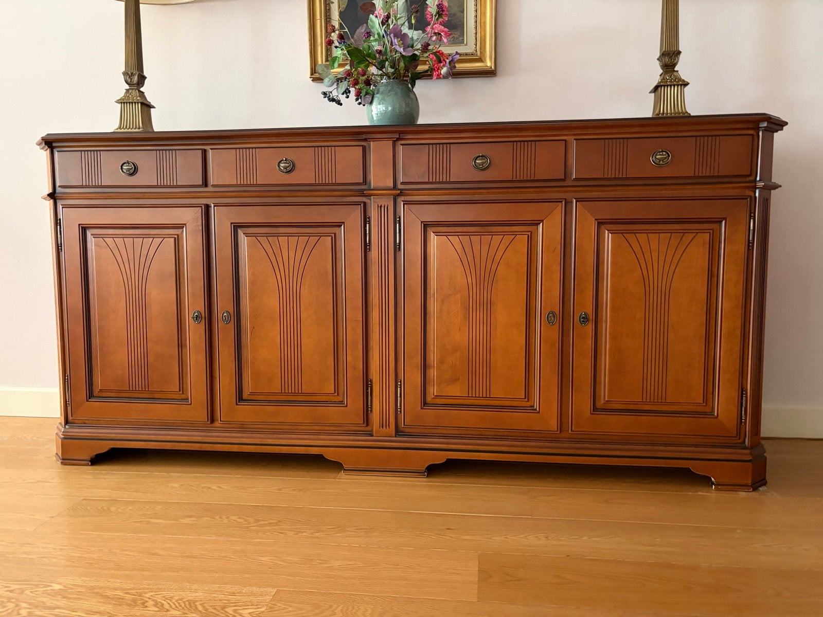 Dressoir “Monet” kersen 214x52x100, Ophalen, Gebruikt, 200 cm of meer, 50 tot 75 cm