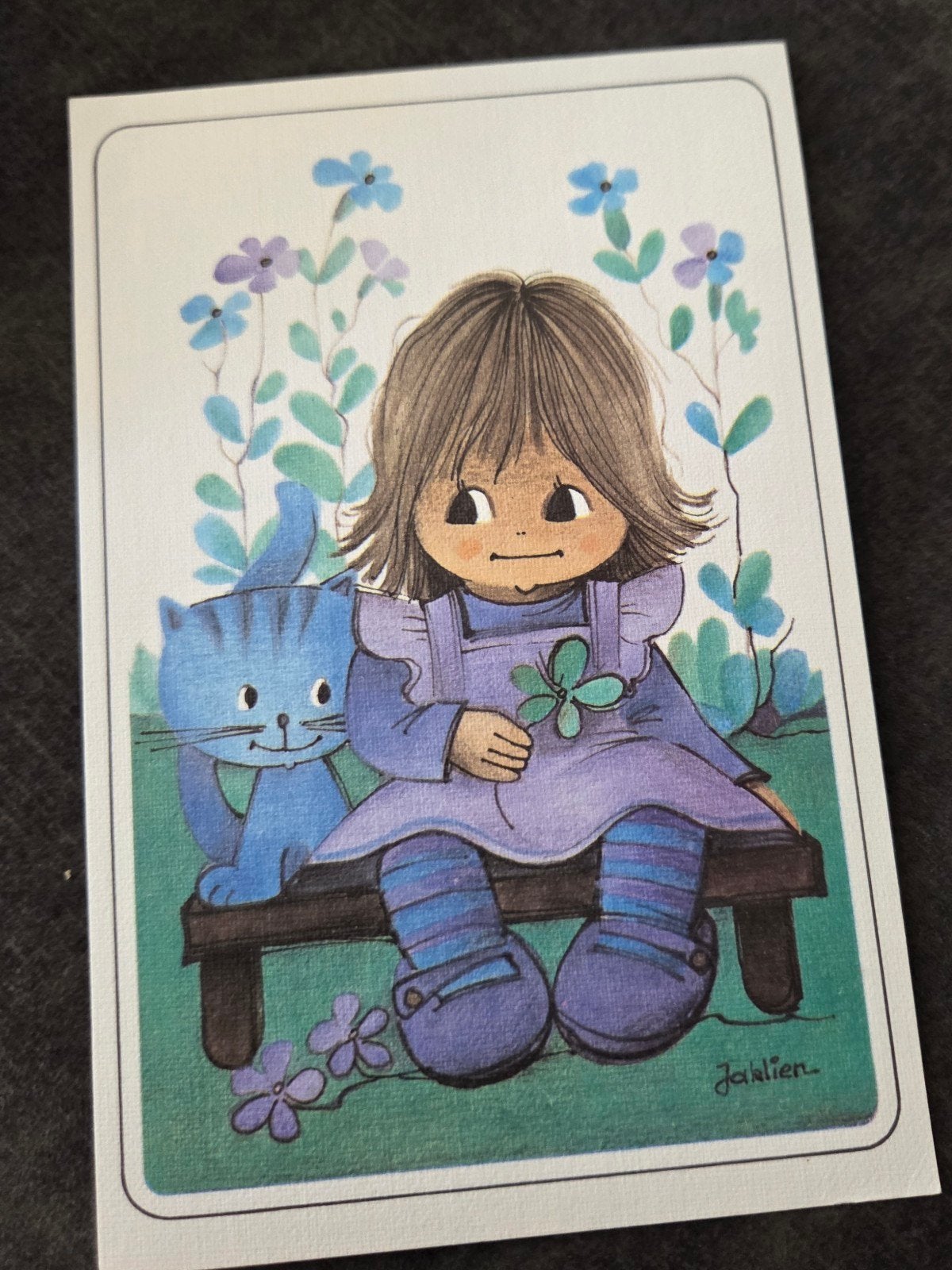 Meisje met Kat en Klavertje Vier, Verzamelen, Verzenden, 1960 tot 1980, Gelopen, Kinderen