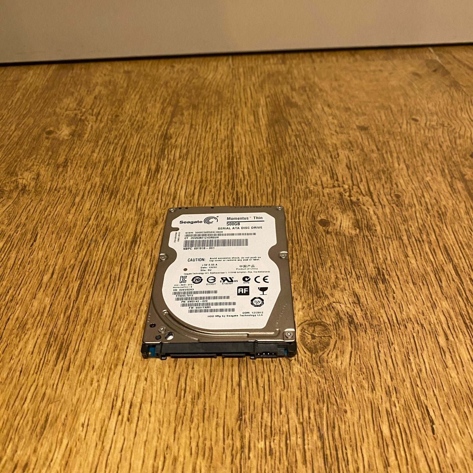 Seagate Momentus Thin 500GB 2,5inch Hardeschijf, Intern, Gebruikt, Ophalen of Verzenden, 500 GB