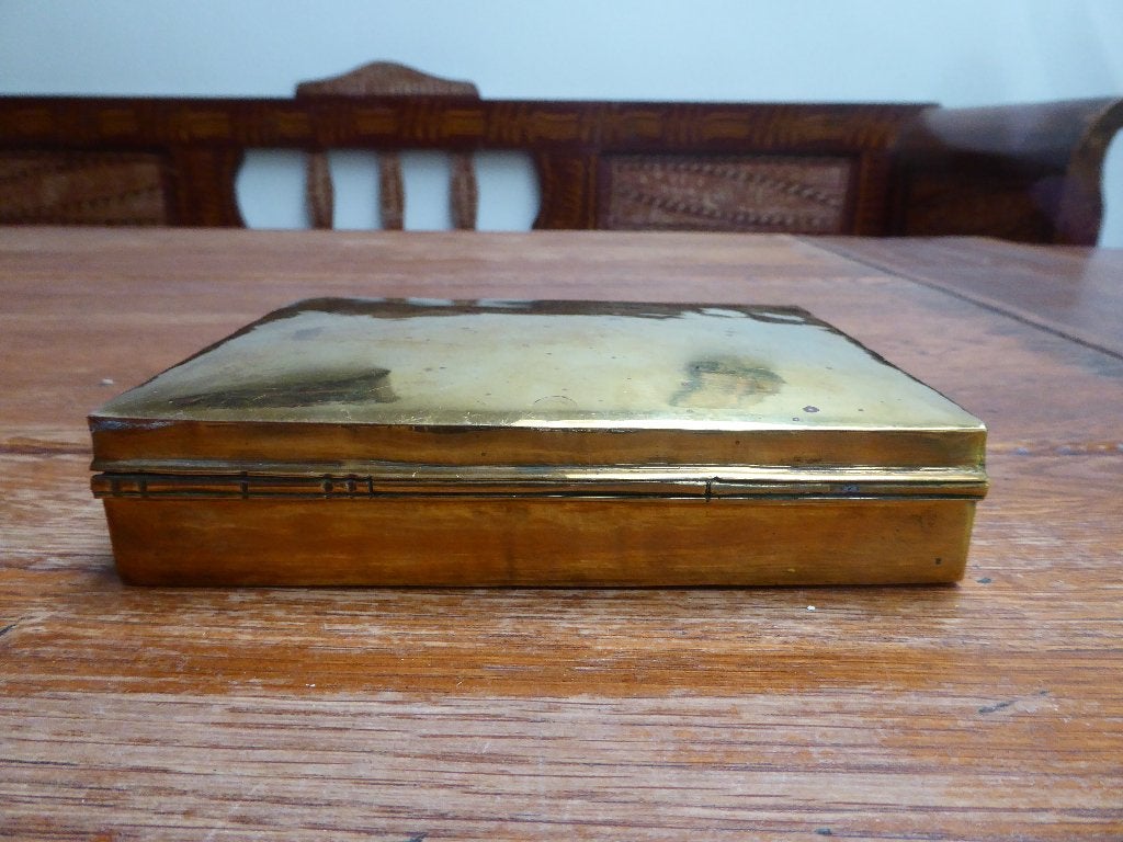 Vintage strakke messing doos, Ophalen of Verzenden