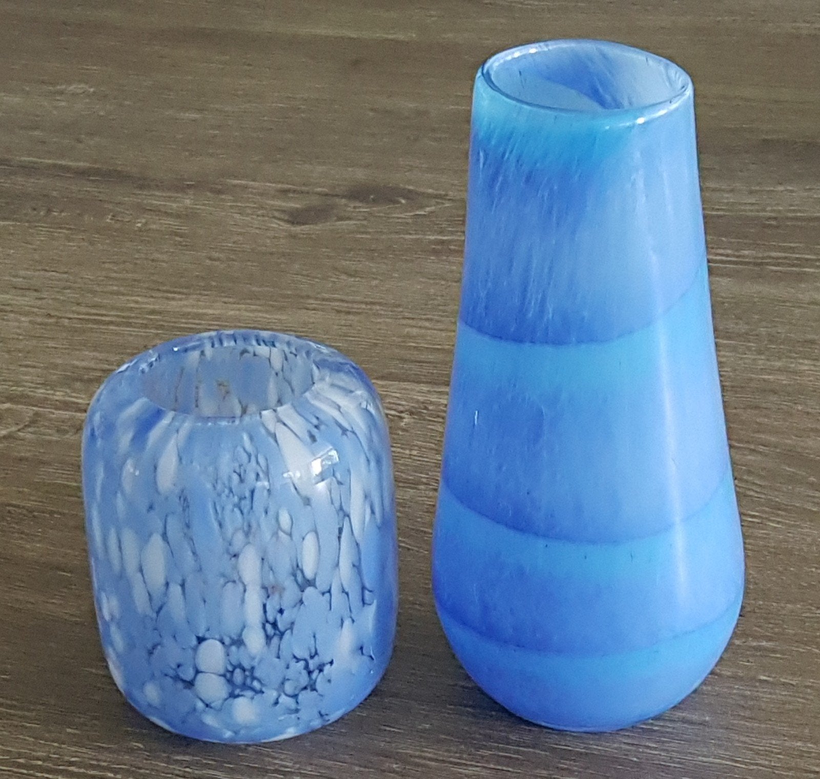 Blauwe glazen vazen, Huis en Inrichting, Woonaccessoires | Vazen, Ophalen, Gebruikt, Blauw, Glas