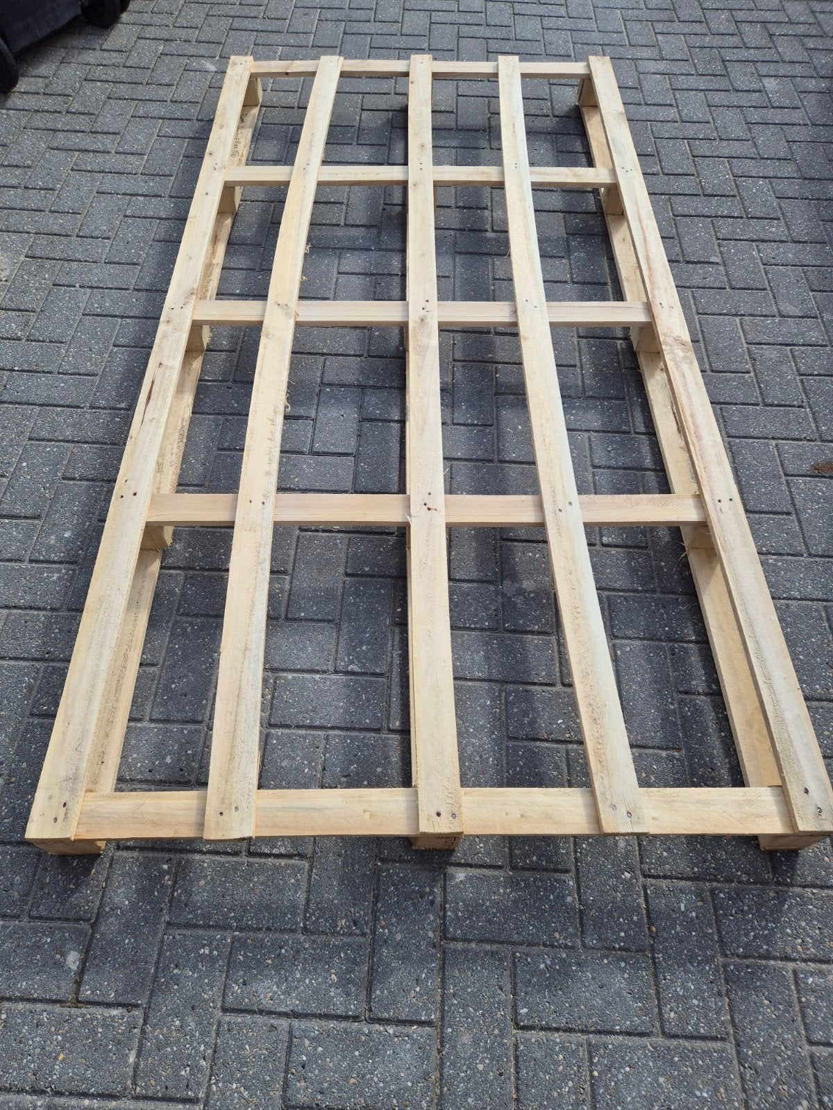 Houten pallet, 235 x 120 x 15 cmGRATIS, Ophalen, 25 tot 50 mm, Zo goed als nieuw, 200 tot 250 cm