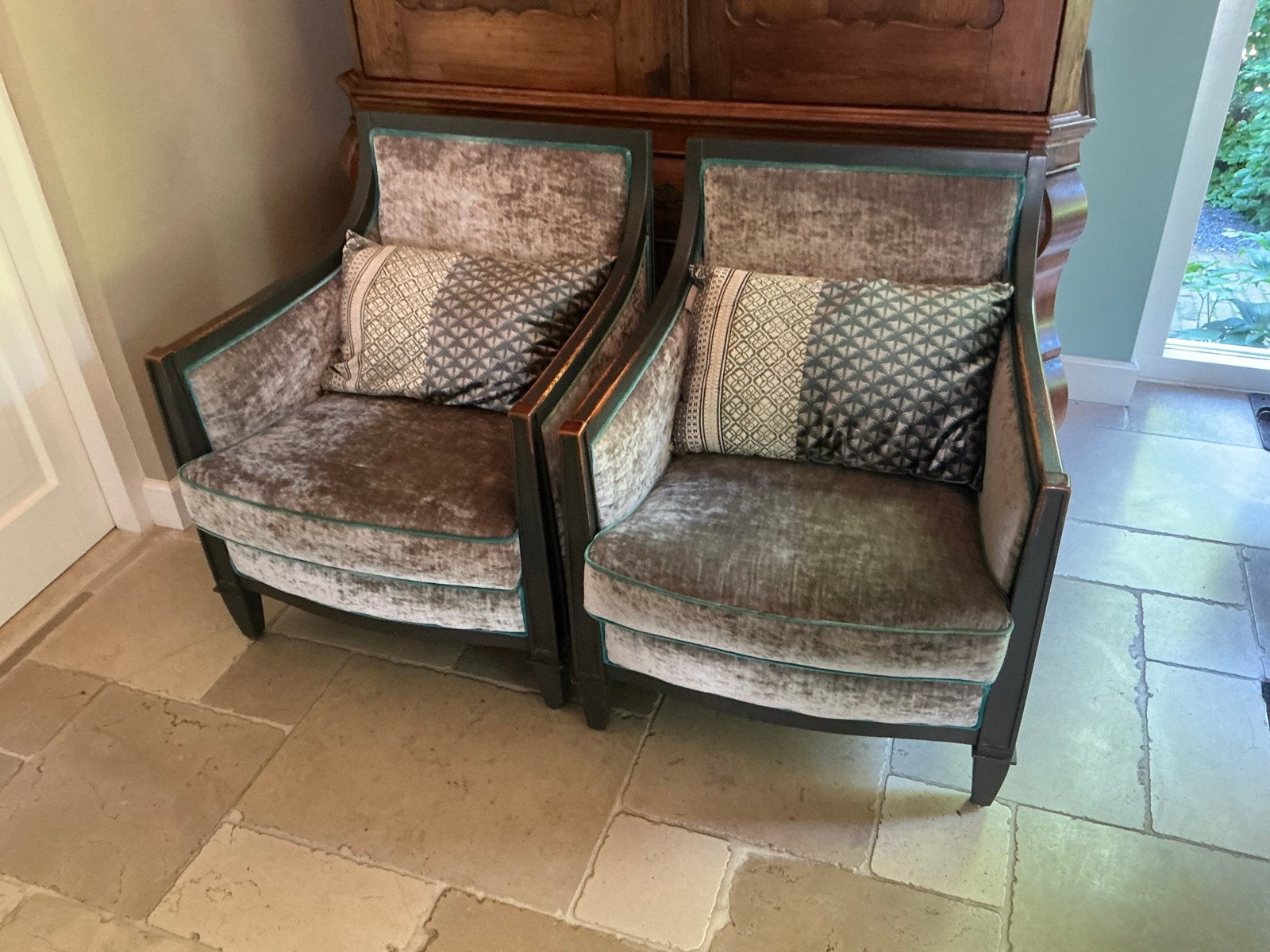 Set van 2 klassieke fauteuils - comfortabel en stijlvol, Huis en Inrichting, Stoelen, Ophalen, Gebruikt, Twee, Overige kleuren