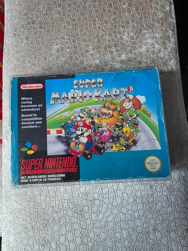 Super Mario Kart SNES (Compleet in doos), Spelcomputers en Games, Games | Nintendo Super NES, Zo goed als nieuw, Racen en Vliegen