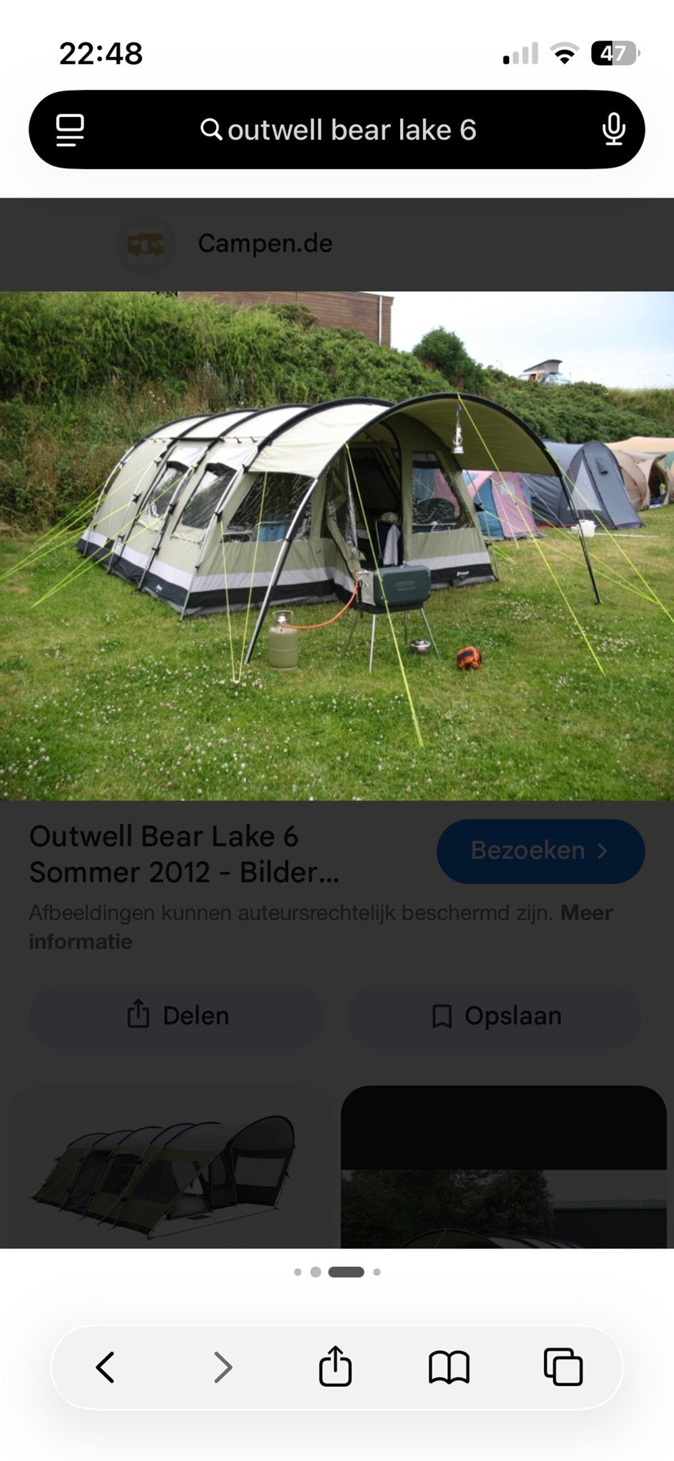 Outwell Bear Lake 6 Tent - Ruime Gezinntent, Caravans en Kamperen, Tenten, Ophalen of Verzenden, Zo goed als nieuw, Tot en met 6