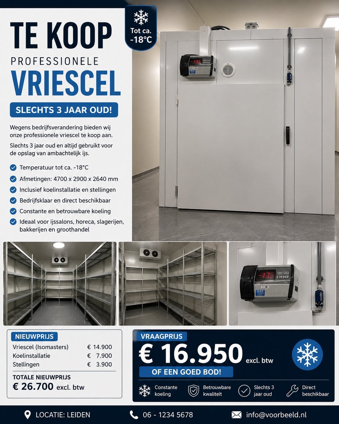 Professionele Vriescel Isomasters - Zo goed als nieuw, Ophalen, Zo goed als nieuw