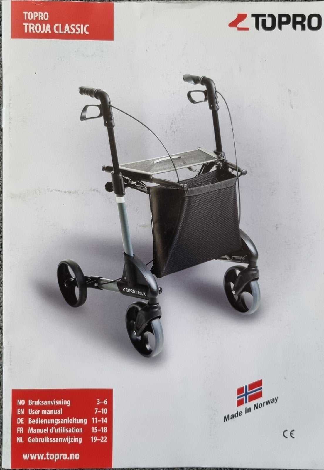 Topro Troja Classic rollator., Ophalen