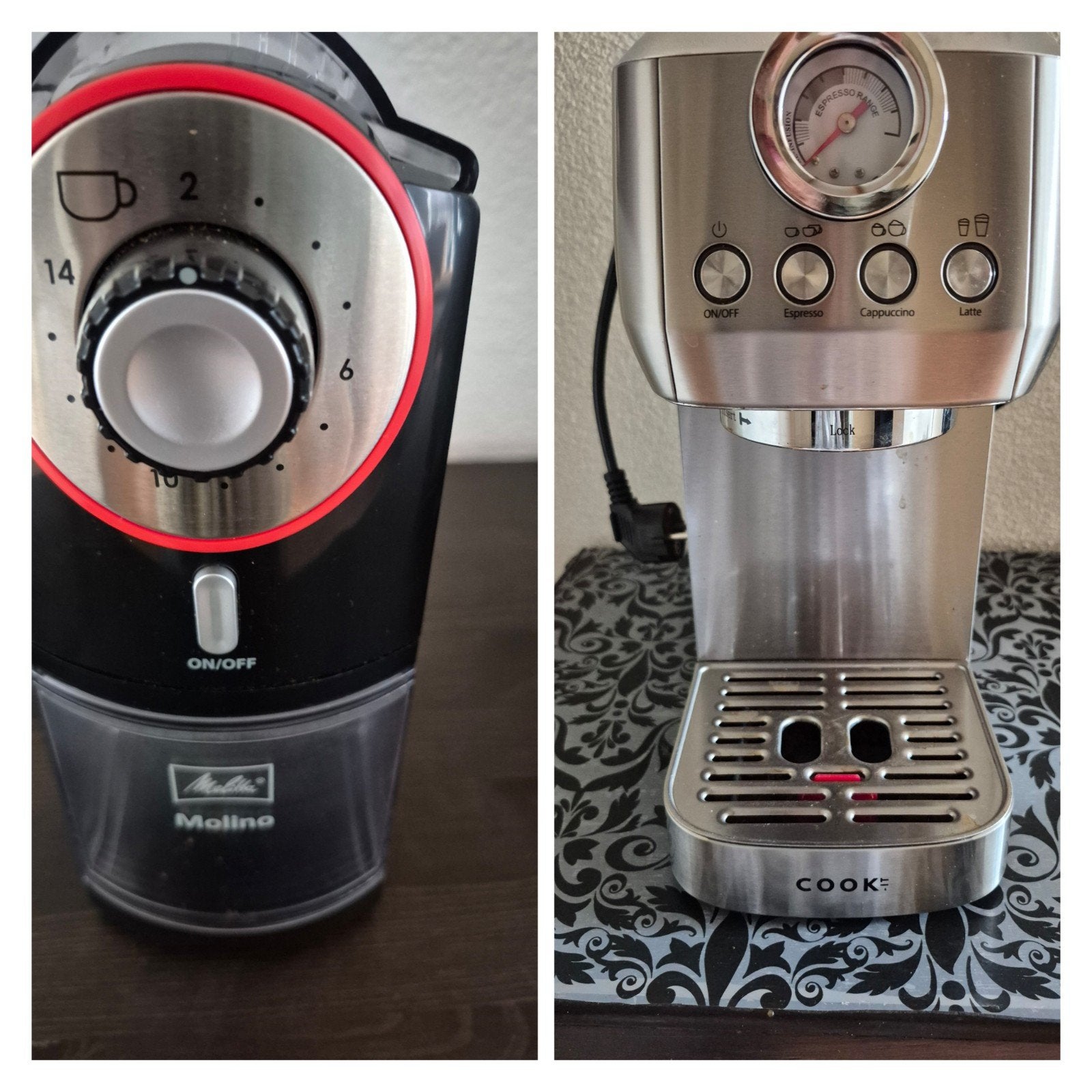 Melitta Molino koffiemolen en Cook espressoapparaat, Witgoed en Apparatuur, Koffiezetapparaten, Ophalen of Verzenden, Gebruikt