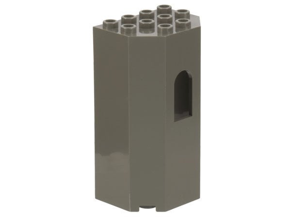 Lego Dark Gray Panel 3 x 4 x 6 Turret Wall with Window, Gebruikt, Lego, Overige typen, Ophalen of Verzenden