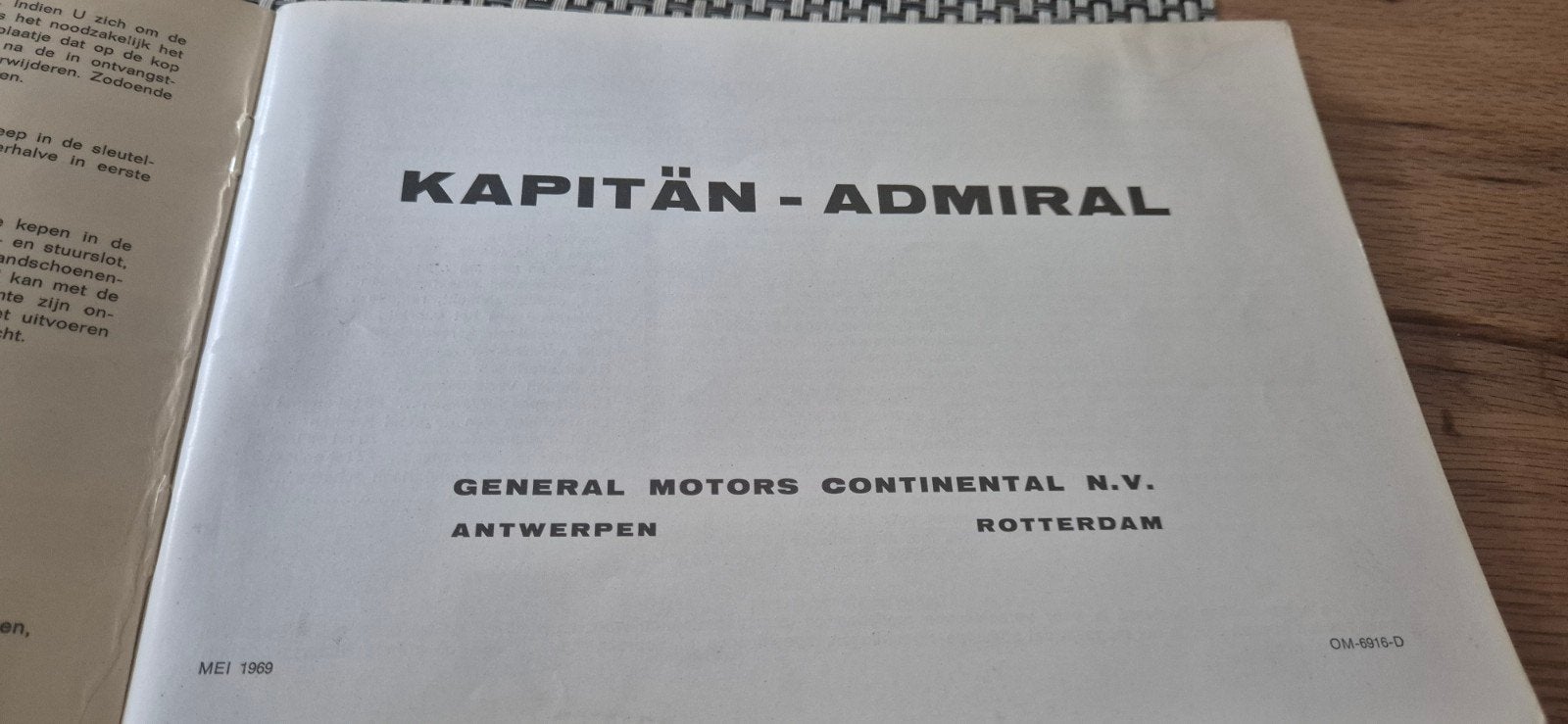 handleiding voor Opel Kapitän Admiral 1969, Ophalen of Verzenden