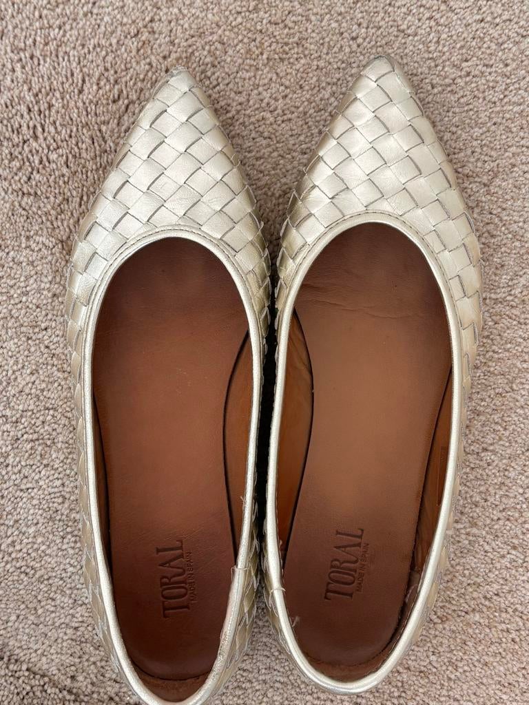 Toral gouden ballerina's - Maat 39, Overige kleuren, Gedragen, Ballerina's, Ophalen of Verzenden