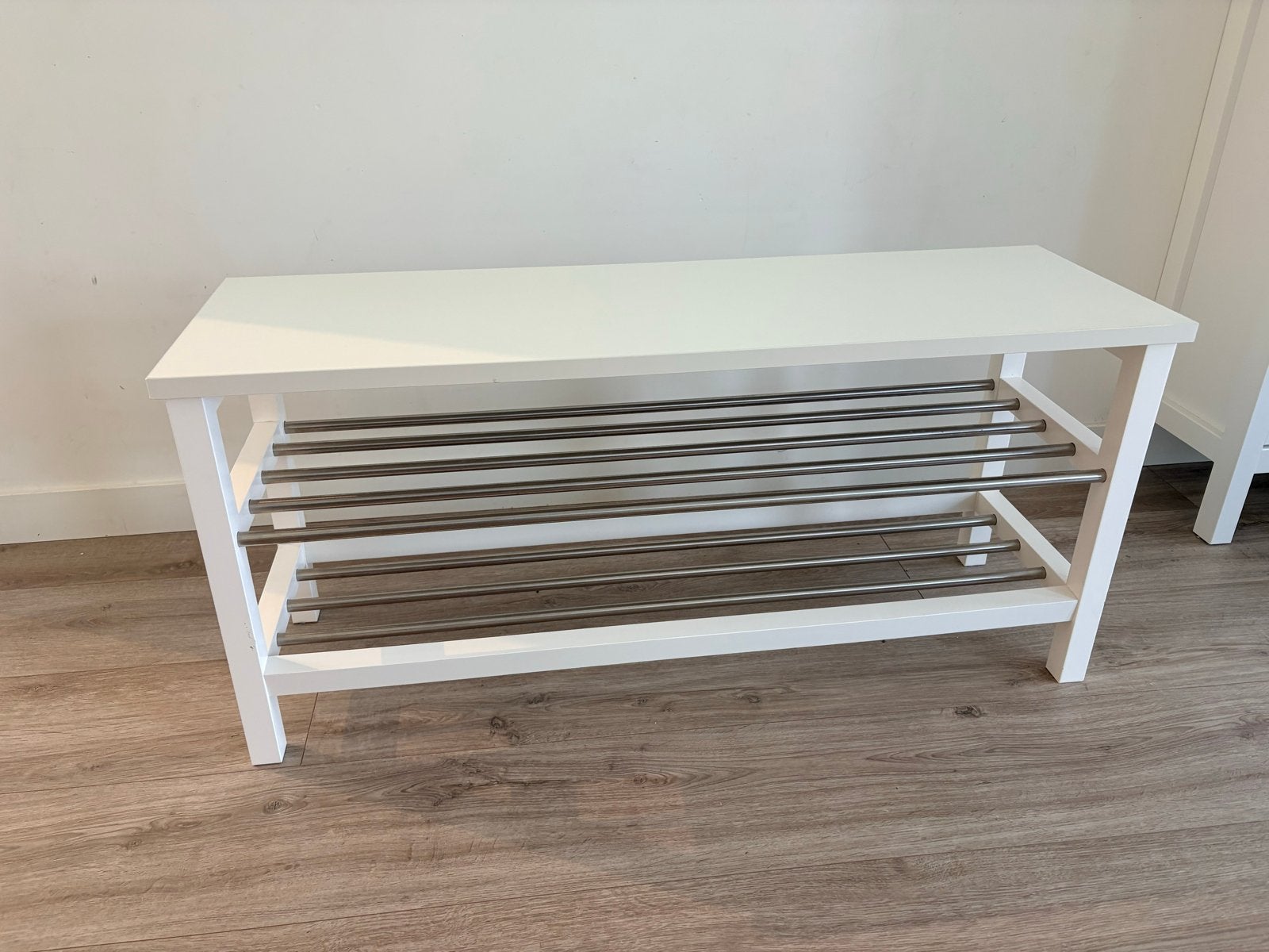 IKEA TJUSIG schoenenbank/kapstokbank wit, Ophalen, Gebruikt