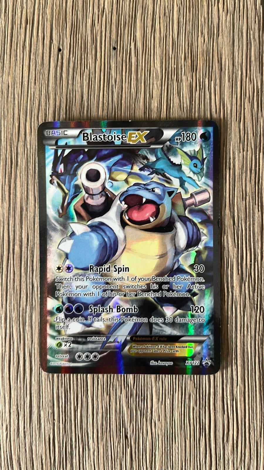 Blastoise EX xy122 2016 promo normale size uitstekende staat, Ophalen of Verzenden, Zo goed als nieuw, Losse kaart, Foil