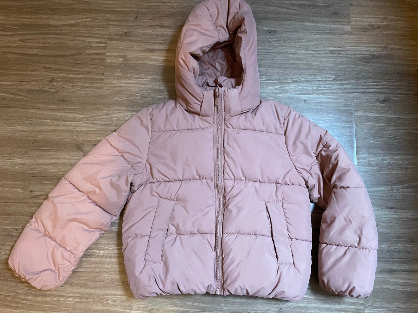 Roze jas h&m mt 146, Kinderen en Baby's, Ophalen of Verzenden, Zo goed als nieuw, Meisje, Jas