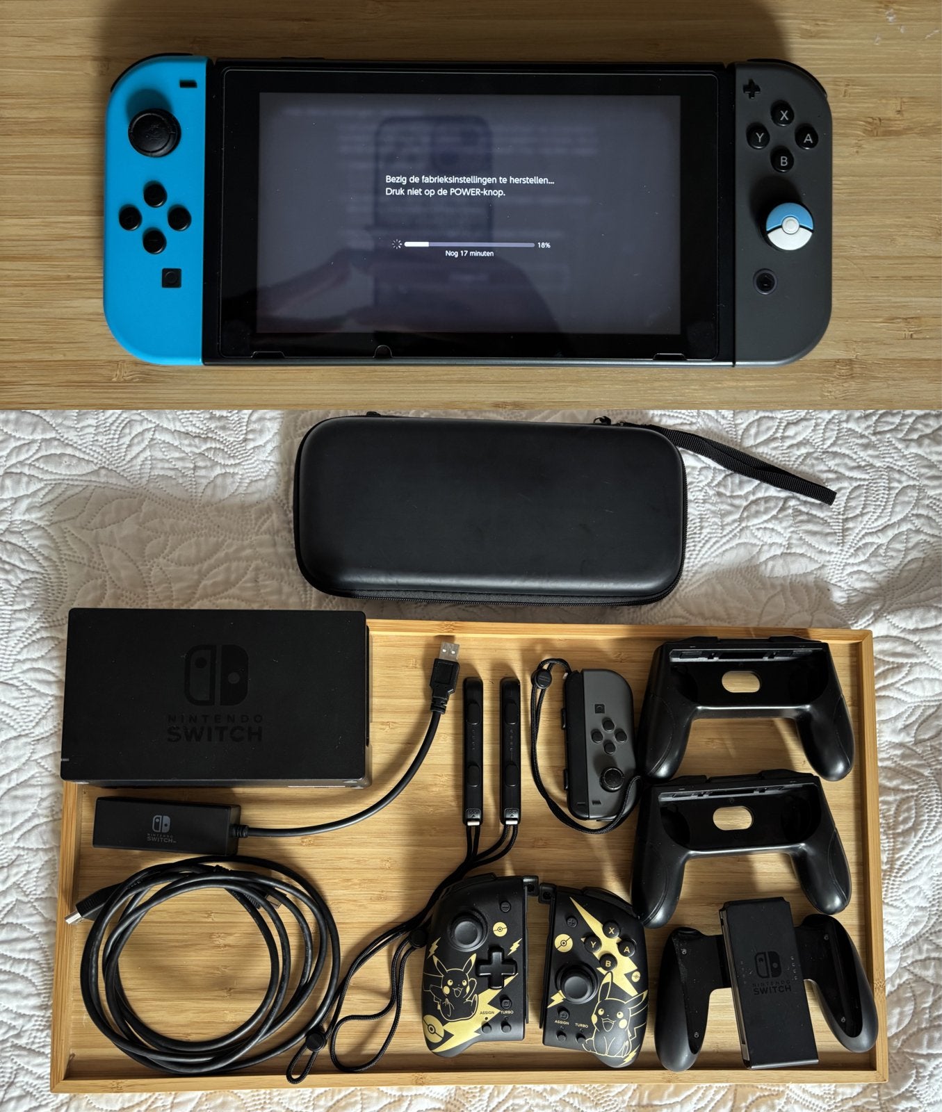 Nintendo Switch V1 + accessoires, Spelcomputers en Games, Ophalen, Gebruikt, Met 3 controllers of meer, Switch Original