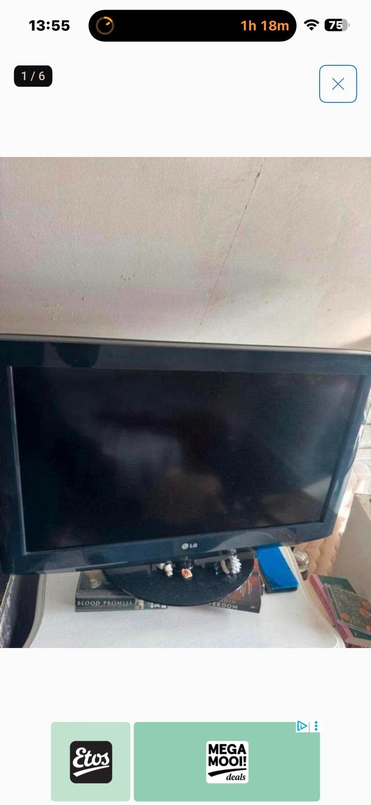 LG 32 inch tv in prima staat, Ophalen, Gebruikt, 50 Hz, Minder dan 40 cm