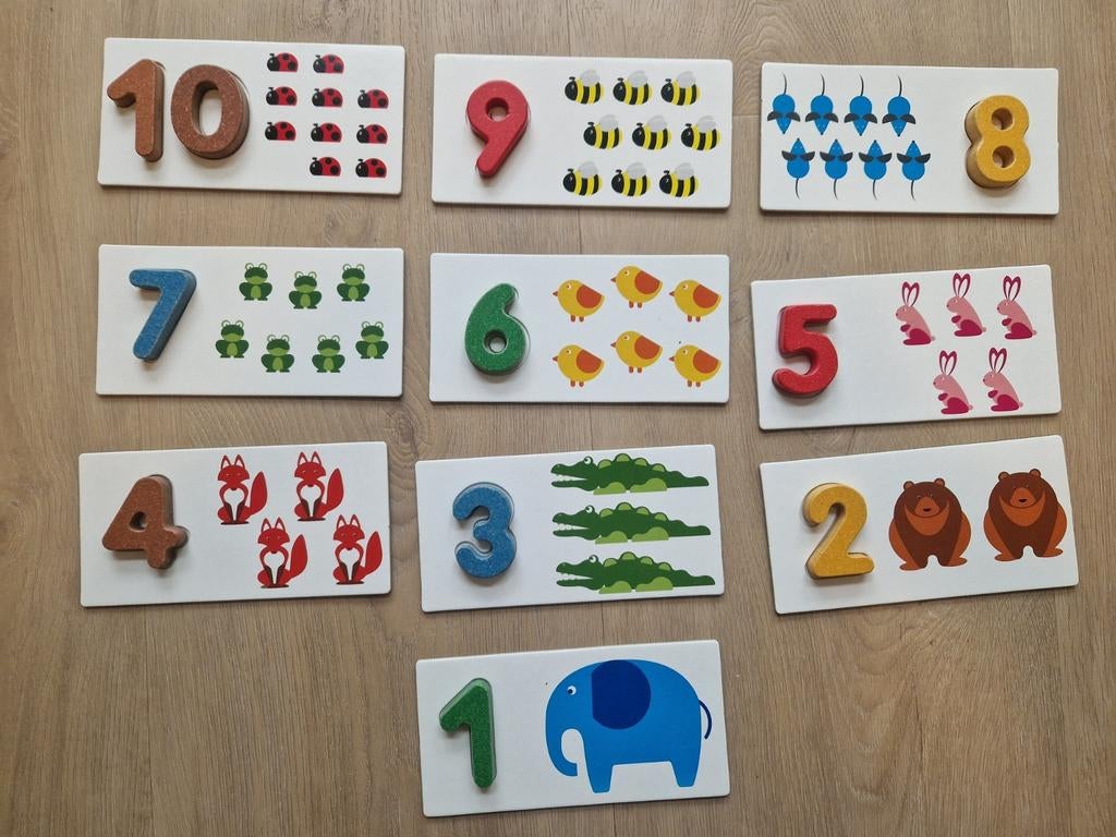 Dille & Kamille Cijfers en Tellen Houten Spel, Kinderen en Baby's, Speelgoed | Educatief en Creatief, Zo goed als nieuw, Rekenen