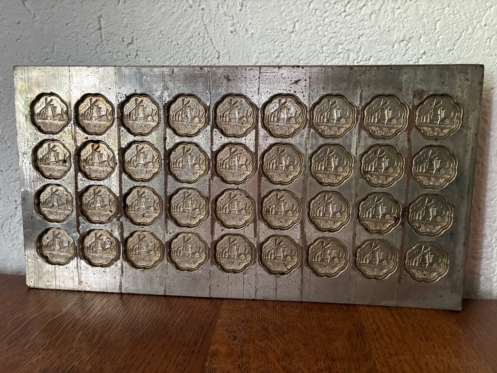 Vintage metalen chocoladevorm molens, Antiek en Kunst, Ophalen of Verzenden