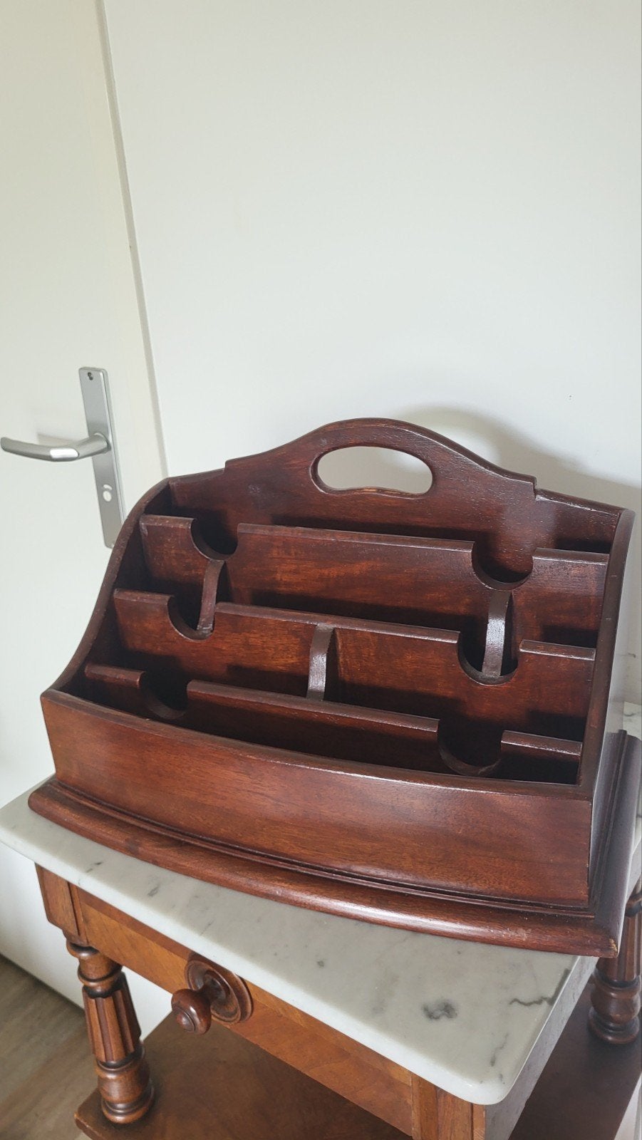 Antiek-look houten bureau-organizer / brievenbak, Antiek en Kunst, Ophalen