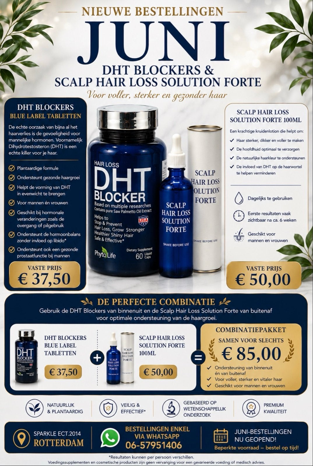 DHT Blockers & Scalp Hair Loss Solution Forte, Ophalen of Verzenden, Nieuw, Overige typen