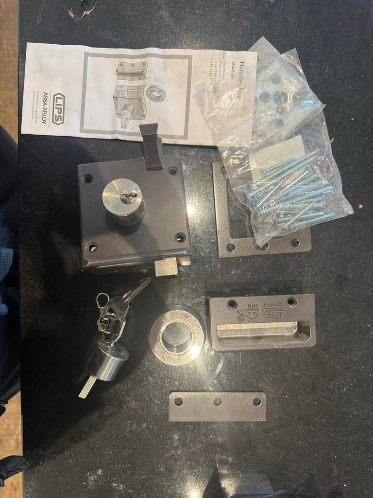 Lips Assa Abloy Oplegslot met cilinder en sleutels, Ophalen of Verzenden, Nieuw, Overige materialen, Slot