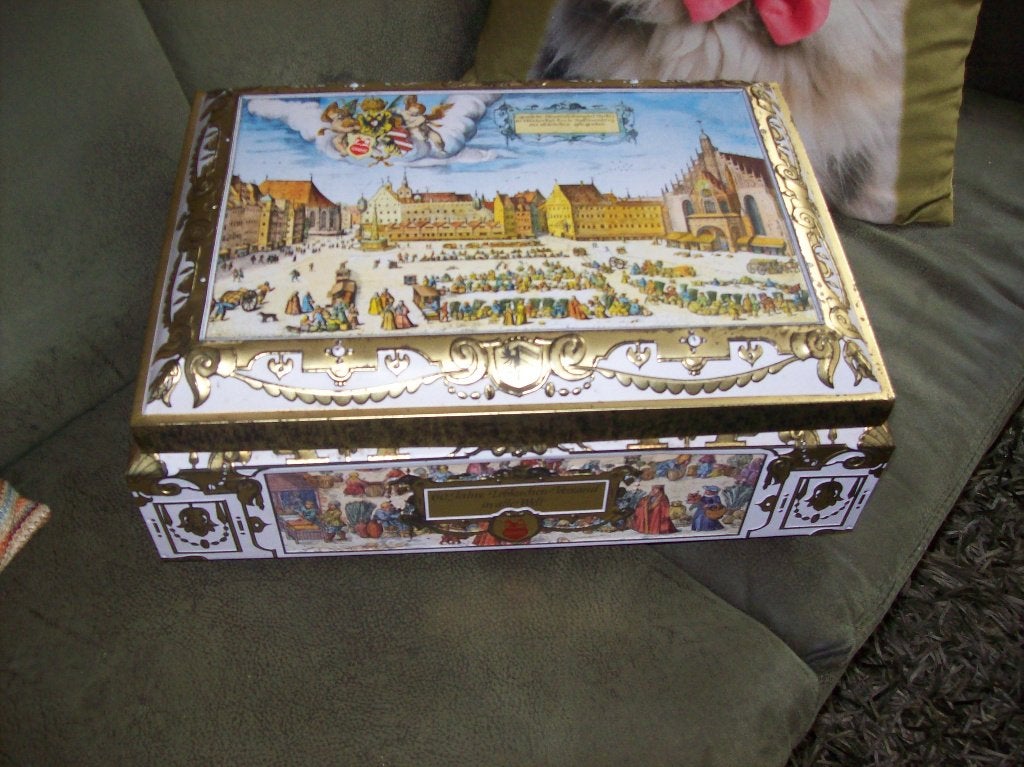 uniek mooi vintage Otto Scmid lebkuchen blik 45bij 31bij18, Ophalen, Zo goed als nieuw, Overige