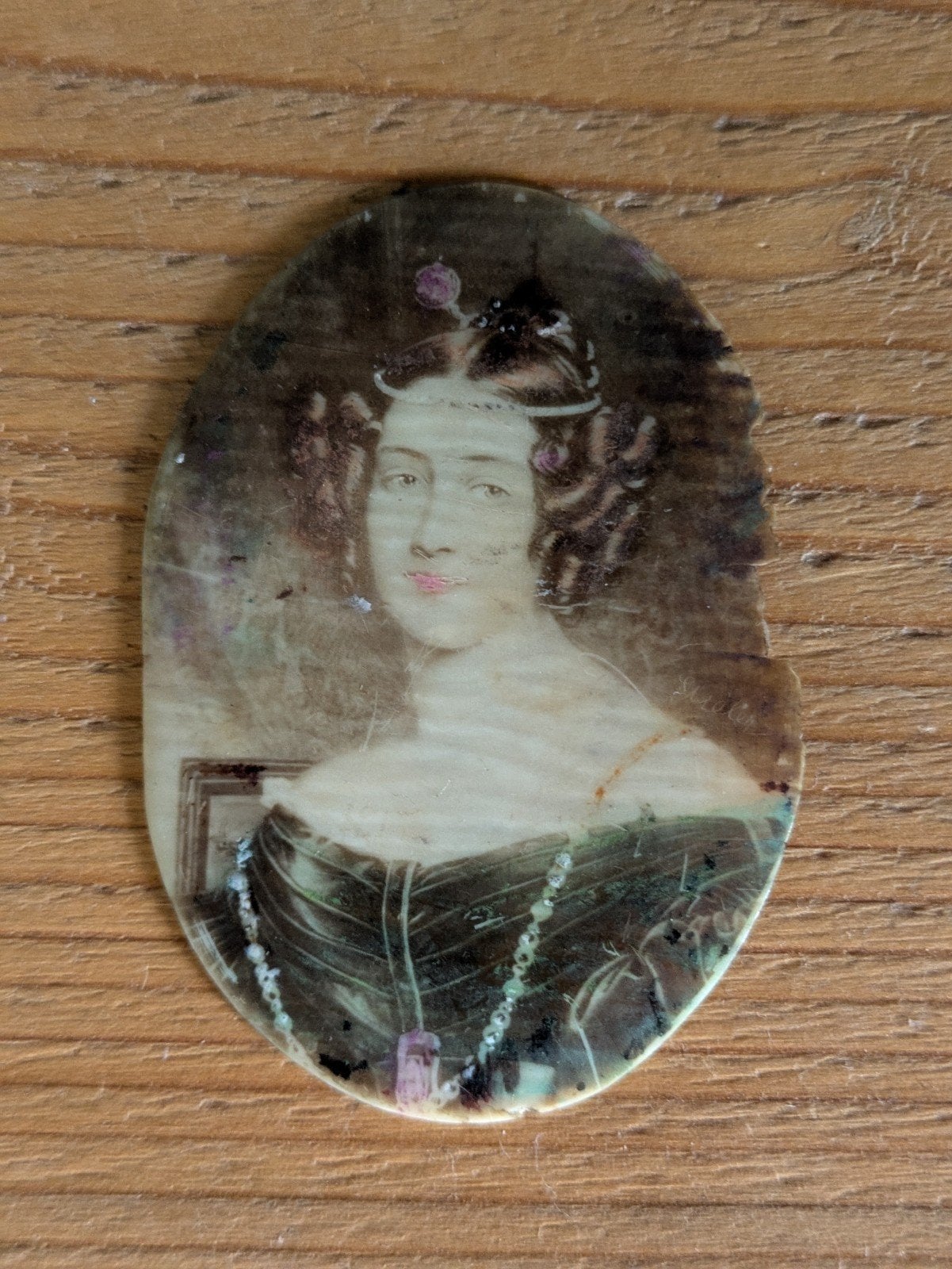 antiek klein portretje, Ophalen of Verzenden