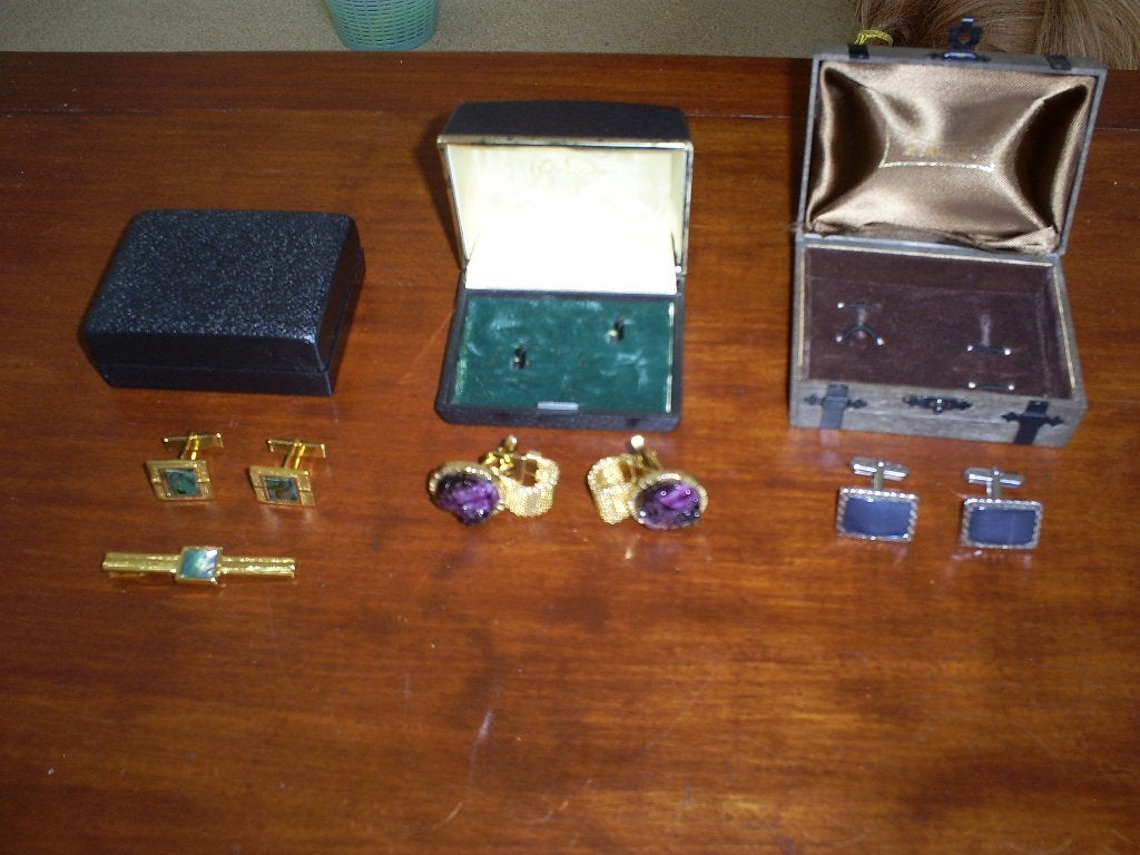 Vintage Manchetknopen en 1 dasspeld, Sieraden, Tassen en Uiterlijk, Manchetknopen, Ophalen of Verzenden, Gebruikt, Overige materialen