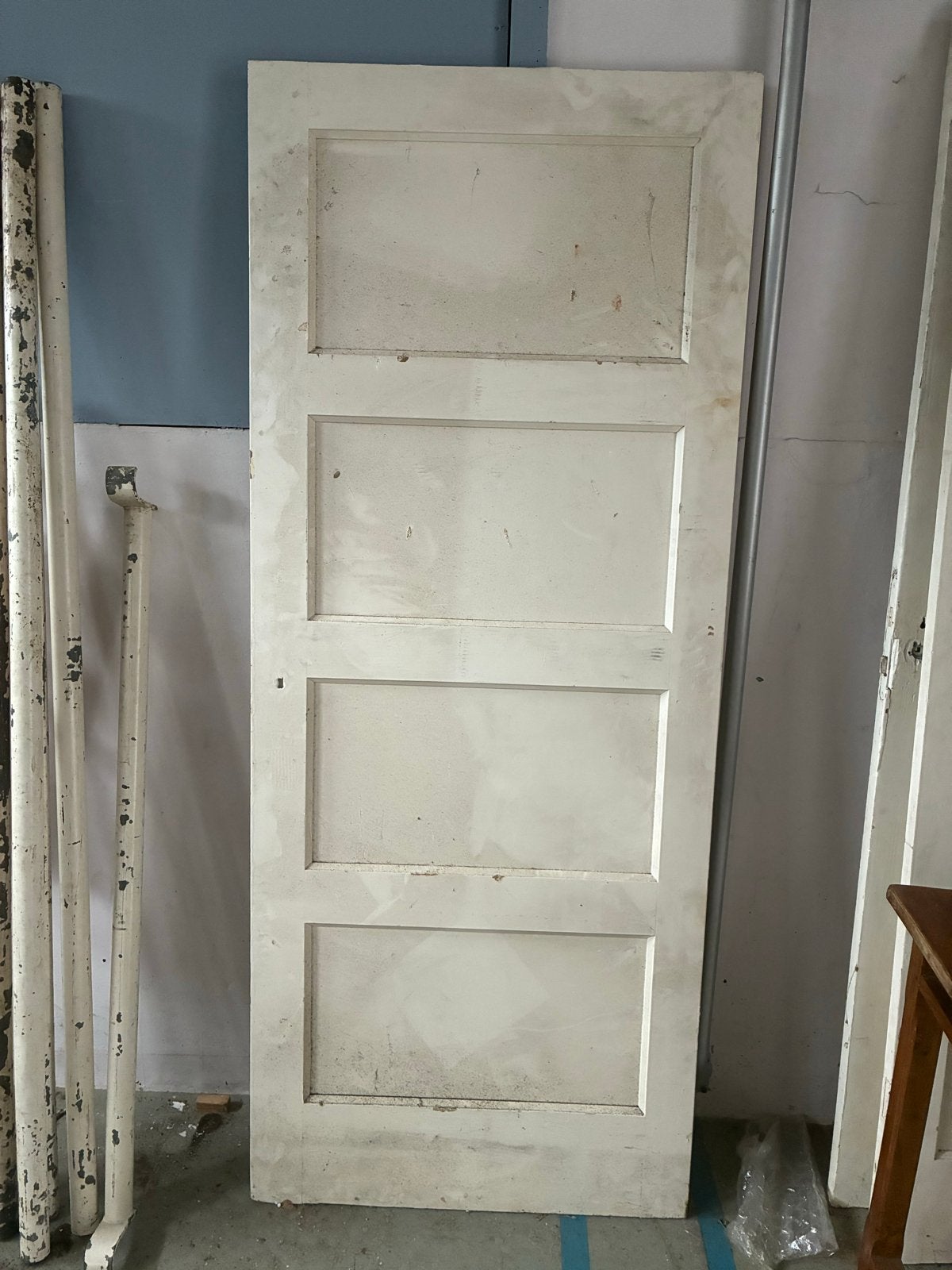 2  paneeldeuren 201 x 82,5. 30’er jaren (4 panelen), Doe-het-zelf en Verbouw, Deuren en Horren, Ophalen, Gebruikt, 80 tot 100 cm