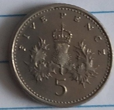 engelse munt 5 pence 1990, volgnr 80.2, Ophalen of Verzenden, Overige landen, Losse munt