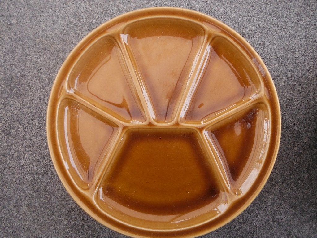 Gien France Fondue Plates 3 + 6 identieke Gien France, Gebruikt, Ophalen of Verzenden, Bord(en), Overige stijlen