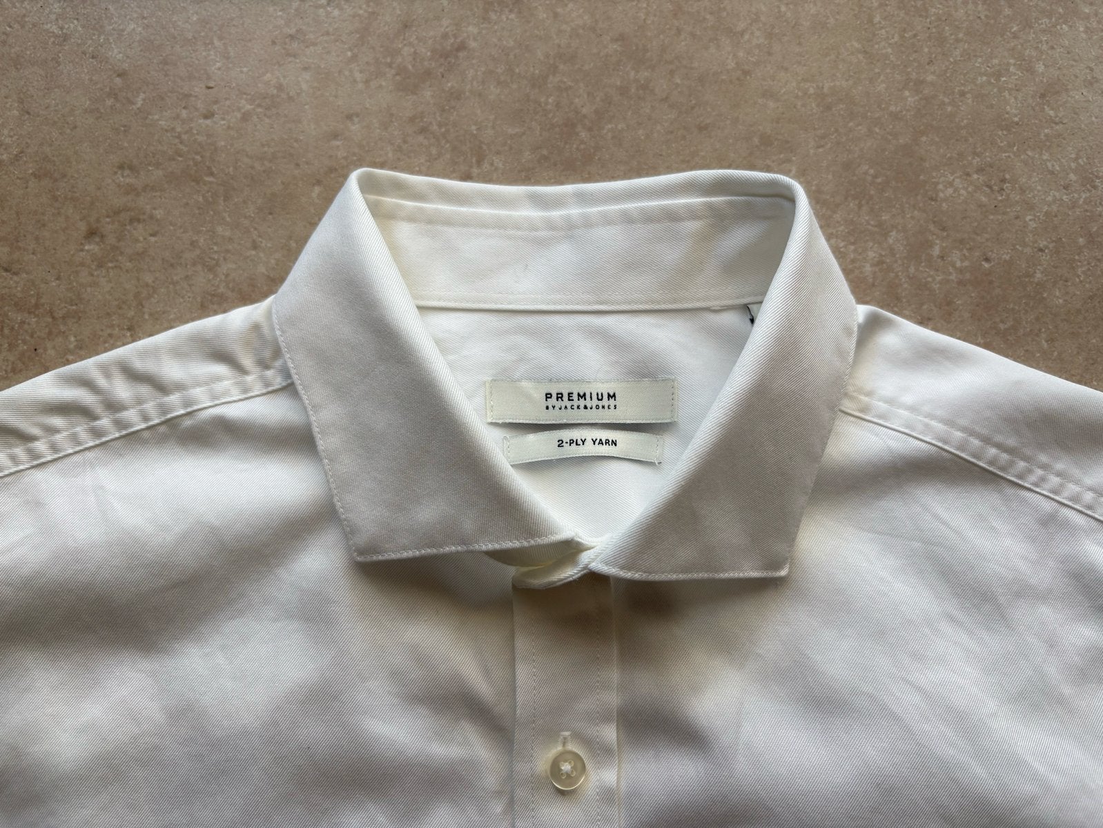Jack & Jones wit overhemd - Maat S, Kleding | Heren, Overhemden, Ophalen of Verzenden, Zo goed als nieuw, Wit, Halswijdte 38 (S) of kleiner