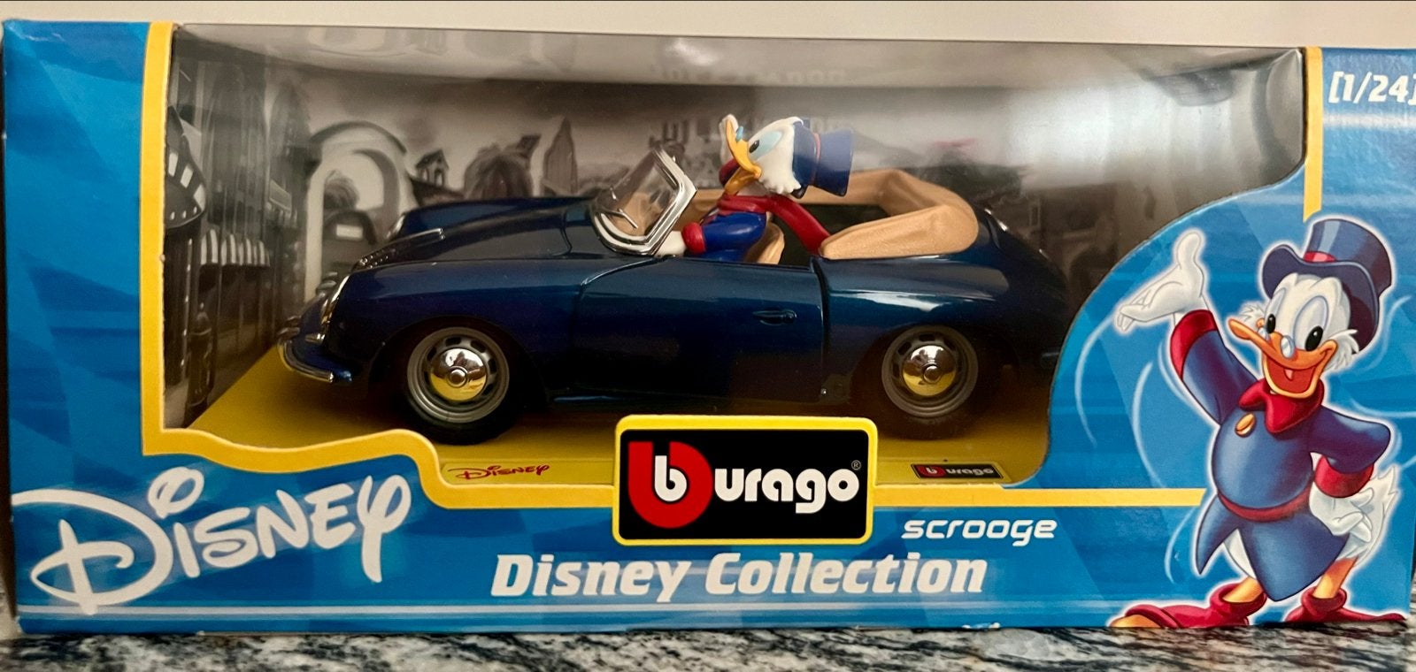 Burago Disney Collection Donald Duck in Porsche 356, Ophalen, Zo goed als nieuw, Beeldje of Figuurtje