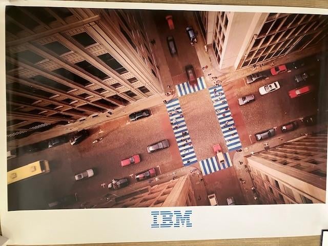 IBM poster zebra uit de jaren 80, Verzamelen, Ophalen, Deurposter of groter, Rechthoekig Liggend, Zo goed als nieuw