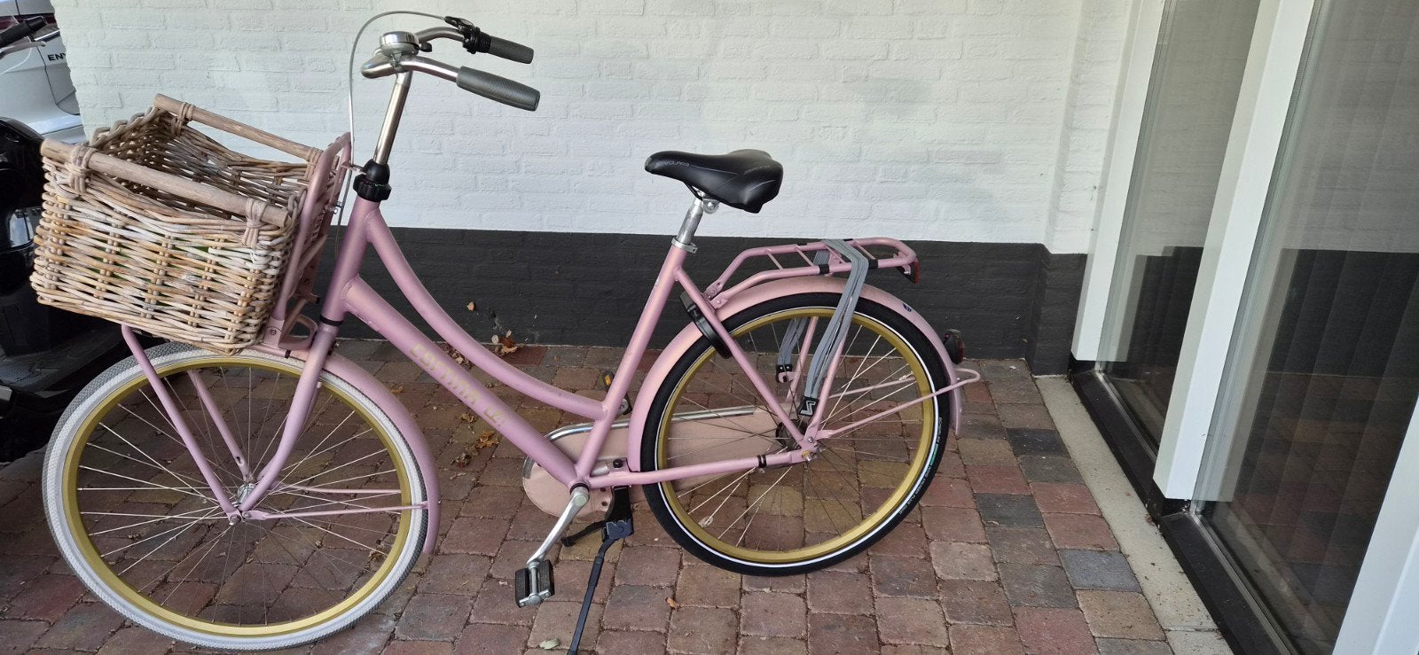 Cortina U4 Transportfiets Dames - Roze met Mand, Ophalen, (Extra) lage instap, Trommelrem, 53 tot 56 cm