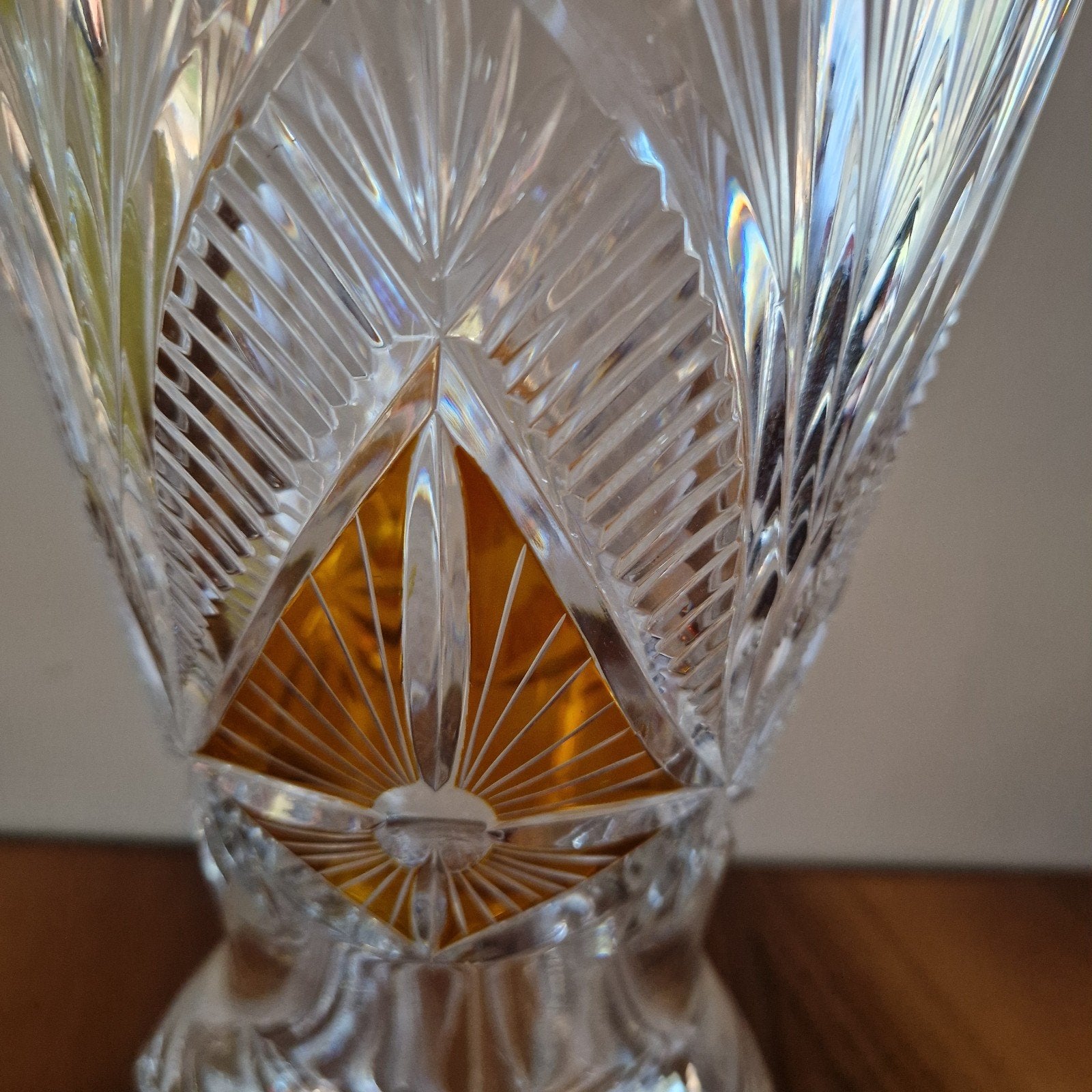 Prachtige Vintage Kristallen Vaas Jaren 60/70 - Bohemia Sti, Ophalen of Verzenden