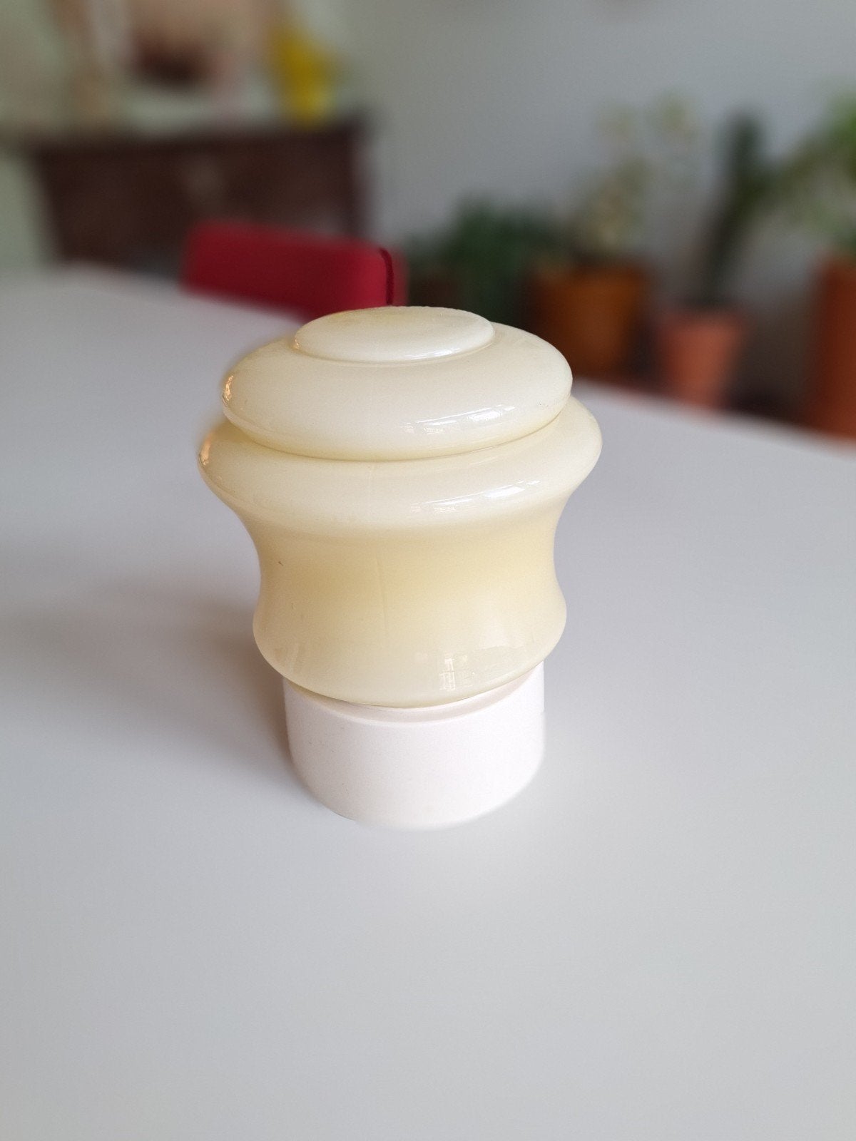 art deco plafonnière, Ophalen of Verzenden, Geel, Gebruikt, Glas