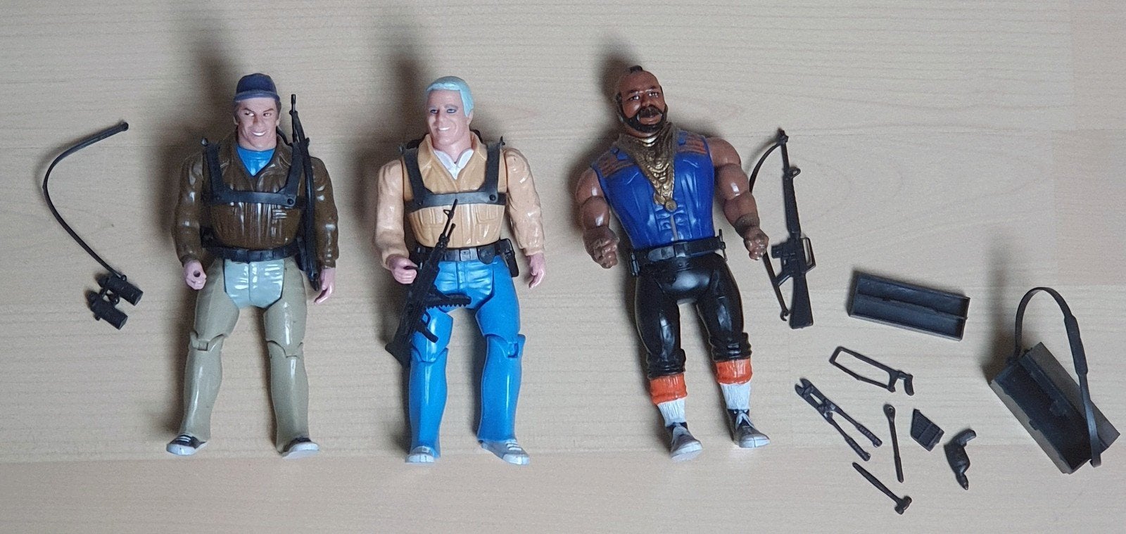 Vintage A-Team Actiefiguren Set - Mr. T, Face, Hannibal, Ophalen of Verzenden, Gebruikt