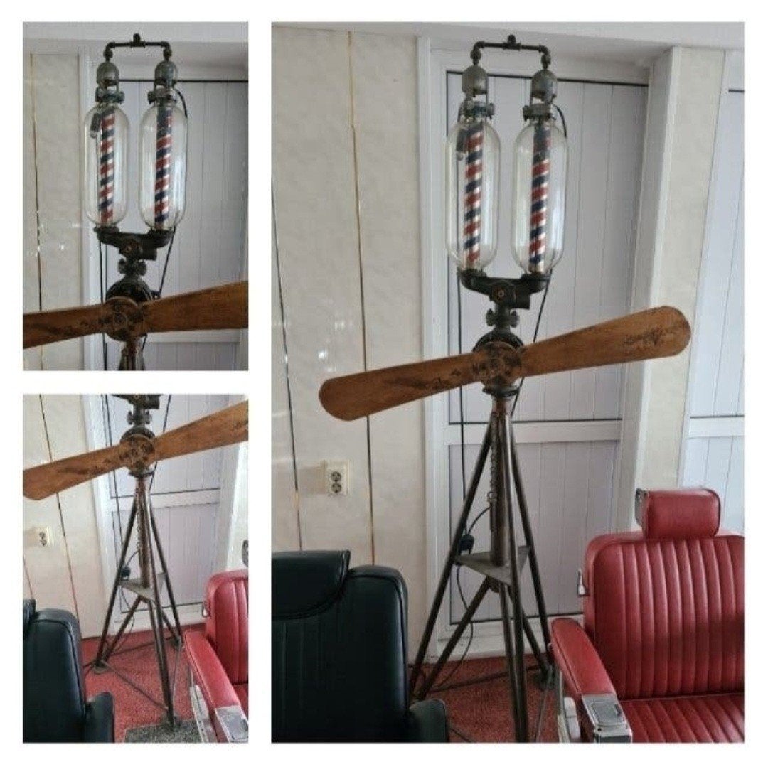 Unieke Propeller Barbershop Lamp - Industrieel Kunstwerk, Ophalen