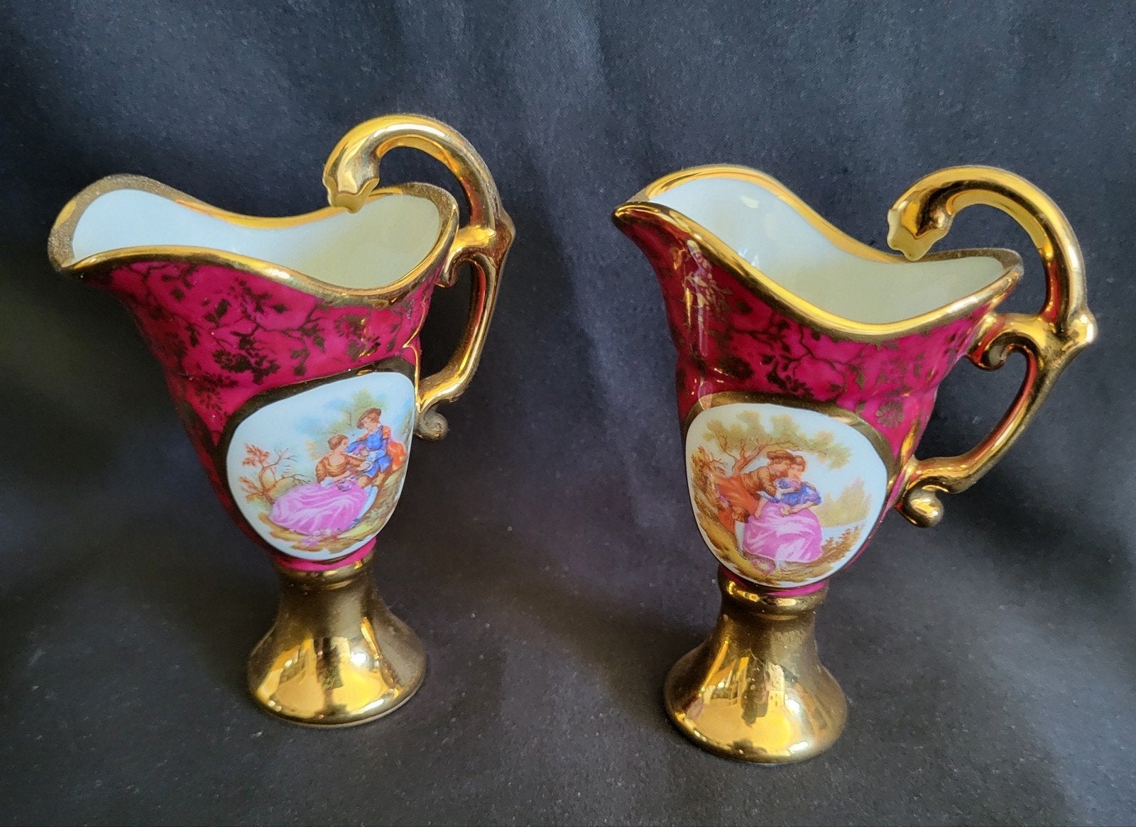 Set van 2 Limoges Porseleinen Miniatuur Vazen, Ophalen of Verzenden