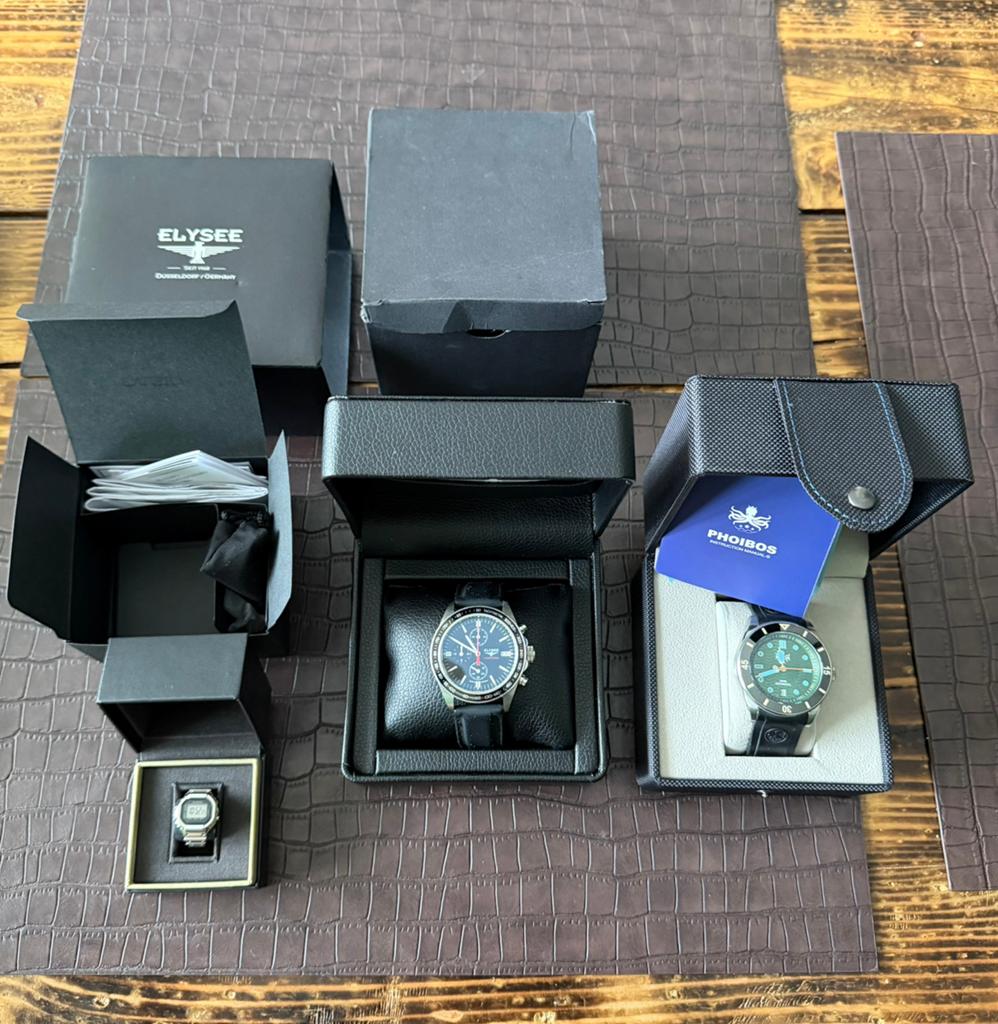 Elysee Chrono , Phoibos Dive Watch 300M, Ophalen of Verzenden, Zo goed als nieuw, Staal, Casio