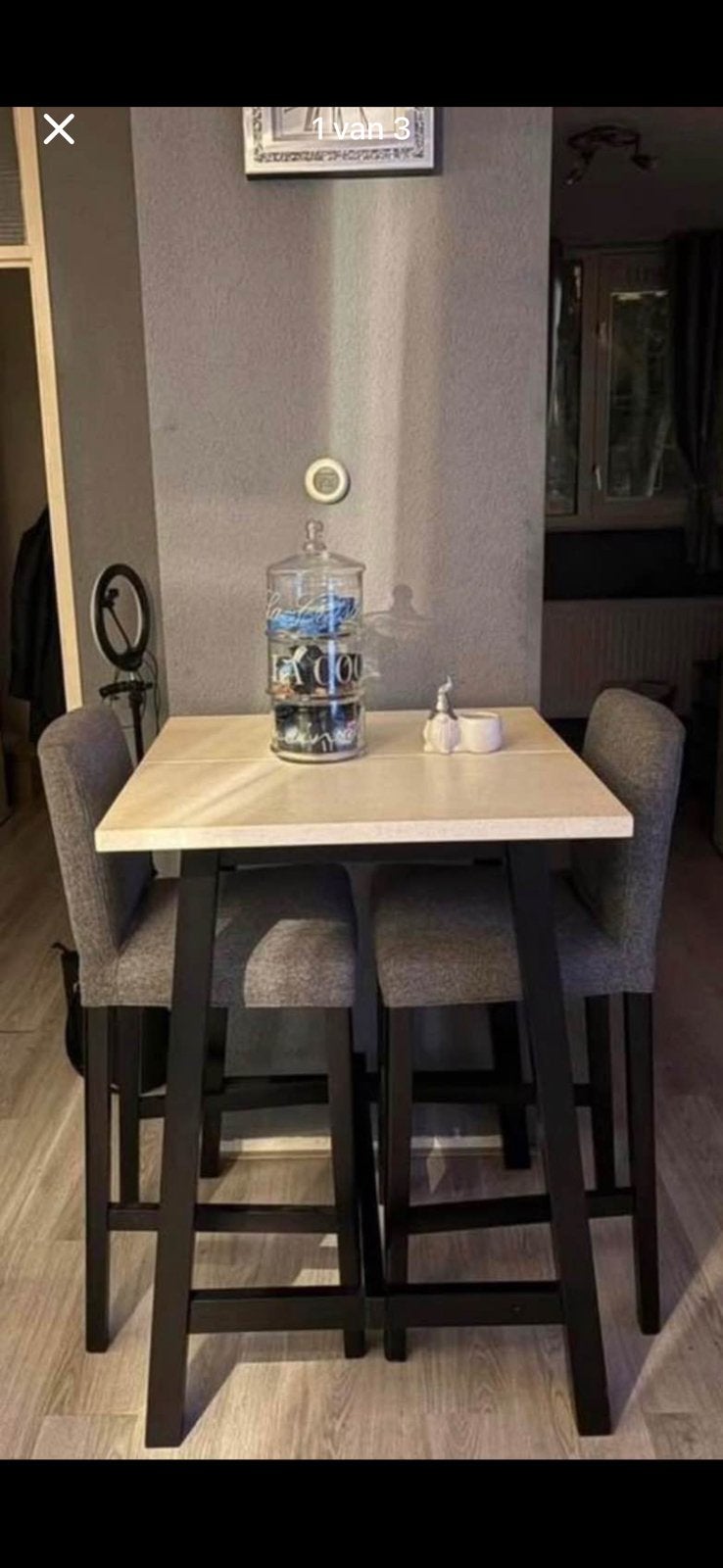 Bartafel met 2 barstoelen, Ophalen, Zo goed als nieuw