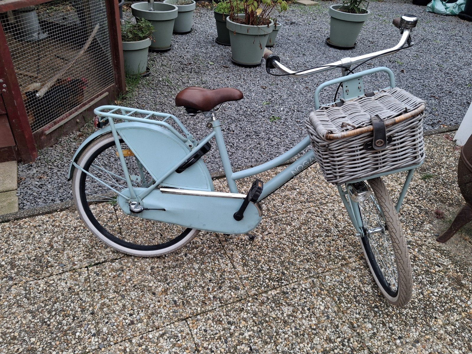Nogan bazisschool fiets met mand en 3 versnellingen, Terugtraprem, Gebruikt, Versnellingen, Ophalen