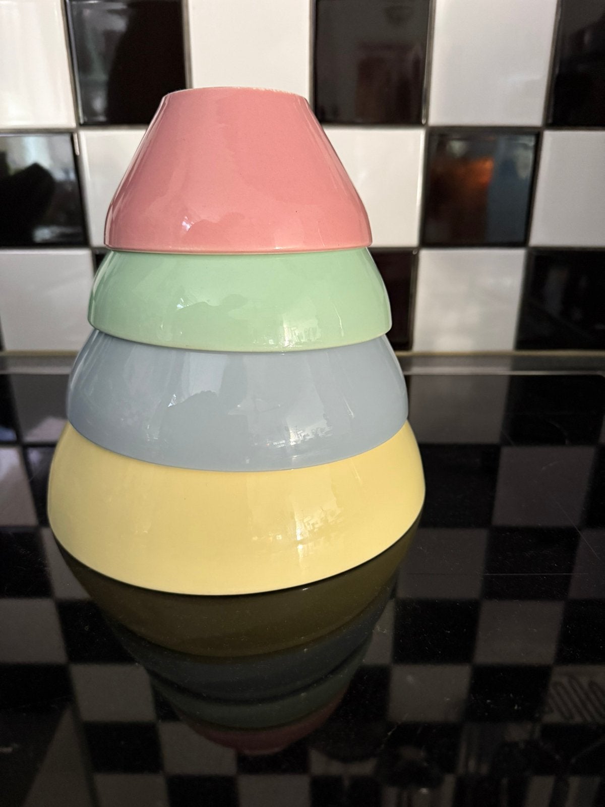 Set van 4 pastel nestschalen Model B3 t/m B6 Regout Sphinx, Ophalen of Verzenden