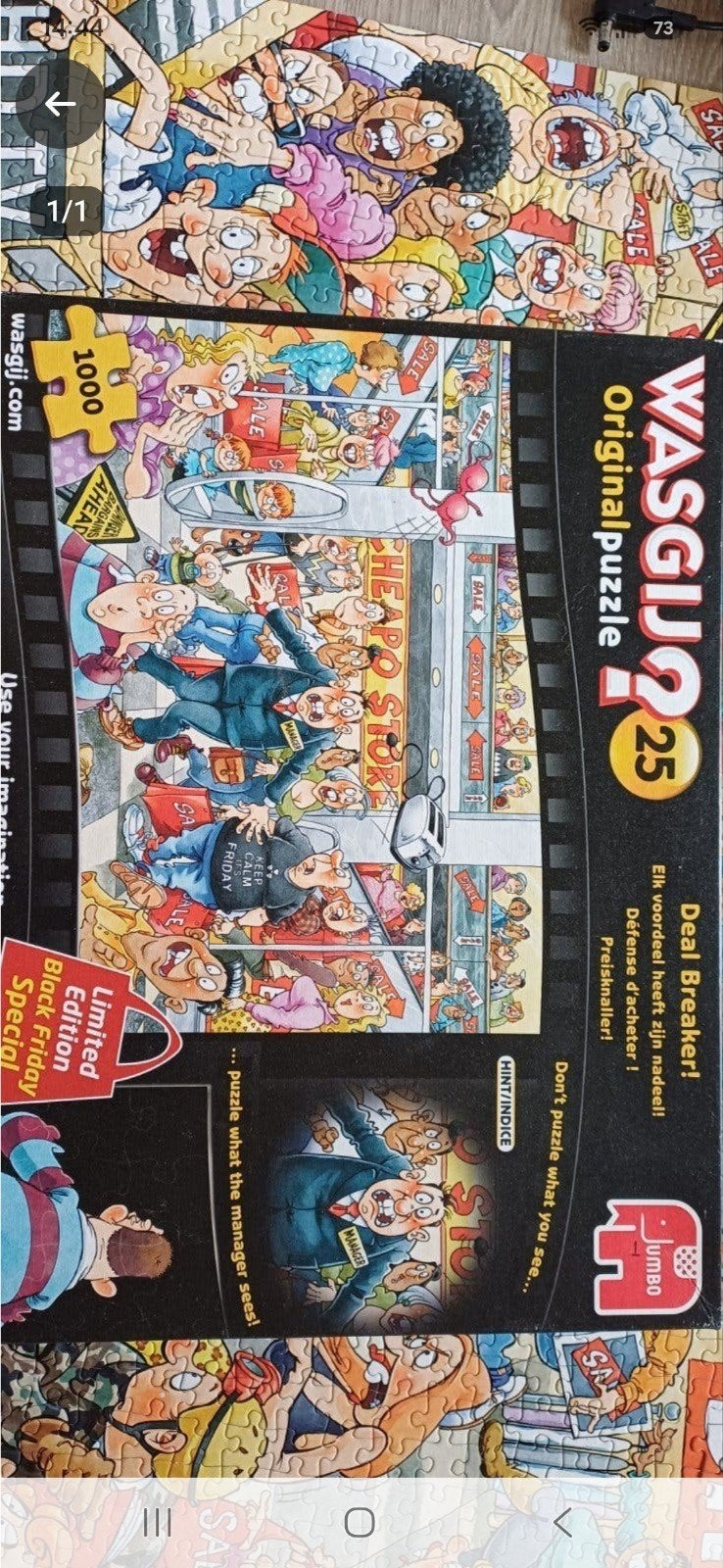 Wasgij Original 25 Deal Breaker! 1000 stukjes legpuzzel, Ophalen of Verzenden, 500 t/m 1500 stukjes, Zo goed als nieuw, Legpuzzel
