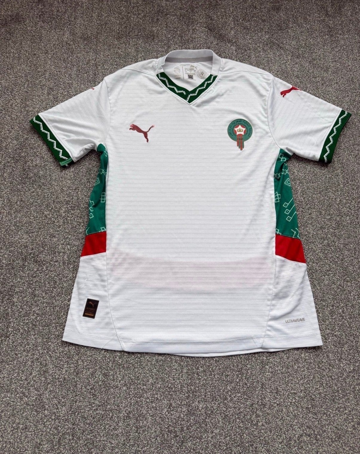 Marokko Voetbal T-shirt Maat L, Ophalen of Verzenden, Zo goed als nieuw, Maat 42/44 (L), Wit